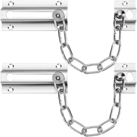 INBOF 2 Pack Door Chain Lock, Premium Chain Door Lock, Thickened Door Lock Chain with 12 Screws, Stainless Steel Chain Locks for Inside Door