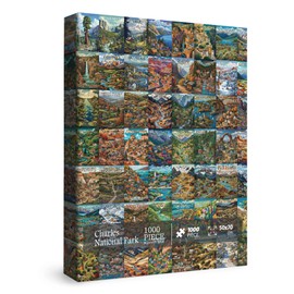 National Parks Puzzles for Adults 1000 Pieces, Charles Wysocki Jigsaw Puzzles Scenery Yellowstone Yosemite Jigsaw Puzzles, Funny Family Collage Puzzles