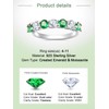 FWM 925 Sterling Silver Stackable Moissanite Ring for Women Emerald