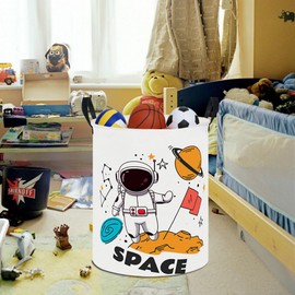 HKEC 19.7" Laundry Basket,Kids Dirty Clothes Hamper,Waterproof Toys Storage Bin,Room Decor,Gift Baskets,Nursery Hamper(Space)