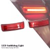 HDBUBALUS Chrome Red LED Saddlebag Running Brake Turn Light Fit