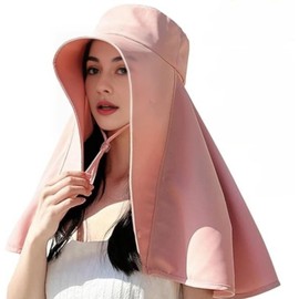 Sun Hats for Women Sun Protection Wide Brim Shawl with Neck Flap Hiking Visor Hat Outdoor Summer Beach Hat Fishing Hat Pink