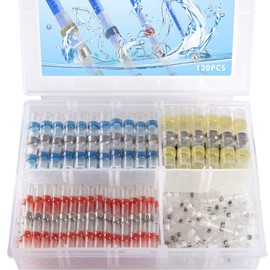 haisstronica 120PCS Solder Seal Wire Connectors-Marine Grade Heat Shrink Wire Connectors-Heat Shrink Butt Connectors-Butt Splice Wire Connectors for Stereo,Electrical with Corrosion and Weatherproof