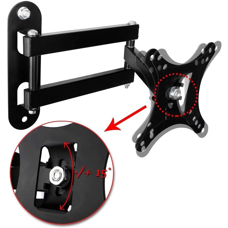 Vesa TV Wall Mount 3 Arms Tilting +8°-15° Position 0°