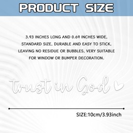 KUQUTIDY 2 PCS Trust in God Rearview Mirror Sticker, Vinyl Automotive Rear View Mirror Stickers and Decals for Vehicles, Christian Bible Verse Stickers, Cute Car Accessories for Women (White)