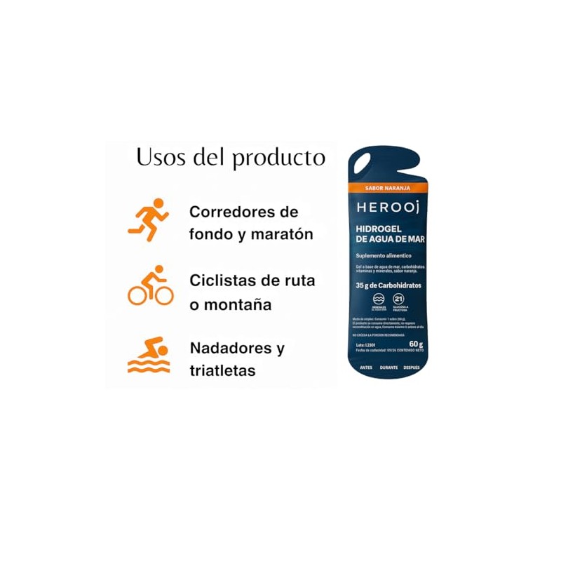 Hidrogel Agua Mar Mixto Sticks Sabores Cola Naranja Gel Energético
