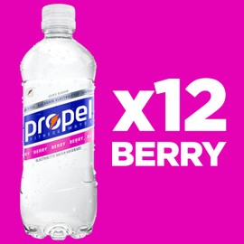 Propel Electrolyte Enhanced Water Sports Drink, Berry Flavored Water, Zero Calorie & Zero Sugar Hydration with Electrolytes and Vitamins C & E, 16.9 fl oz Water Bottles (12 Pack)