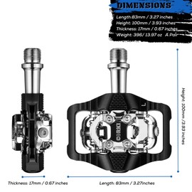Corki Bicycle Pedals for SPD MTB Pedals 9/16 Inch Platform Pedals