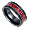 Reseldda 8mm Black Synthetic Ruby Tungsten Wedding Bands for Men