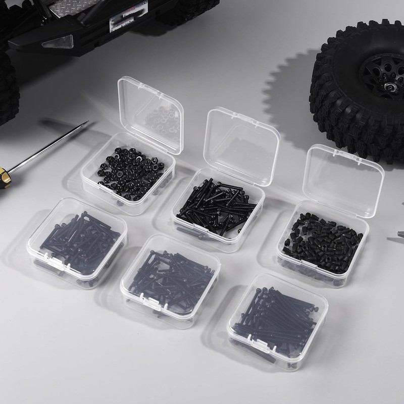 30 Pcs Bead Organizer Box,Clear Small Plastic Containers with Hinged