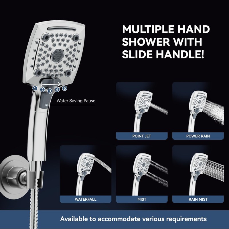 ELLO&ALLO Rain Shower Head with Handheld Spray, Rainfall Shower Head