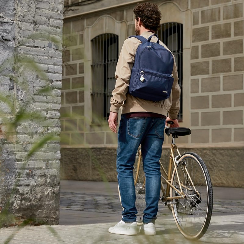 MILAN 624605SNCB School Backpack 2 Zips (22L) 1918 Series, Navy