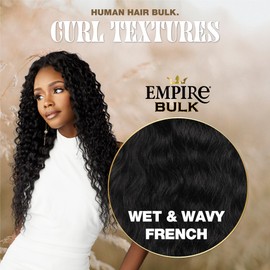 Sensationnel Empire bulk braiding – wet and wavy french 18 inch human hair braids for knotless boho box or curly loose wave styles (18 inch, 30 LIGHTAUBURN)