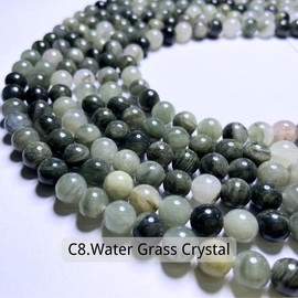 8mm 1 strand(About 47pcs) DIY Crystal Beads (Can Make 2 Bracelets) Every order come with strings, spacers, charms, needles! - Crystal Type: C8.Water Grass Crystal