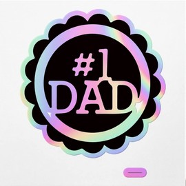 Holographic Decal Stickers of Number 1 Dad Premium Waterproof Vinyl Decal Stickers for Laptop Phone Accessory Helmet Car Window Mug Tuber Cup Door Wall Decoration ANDVER375529aHO