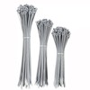 100 Sliver Plastic Cable Ties, 3 Different Sized Tie Wraps,