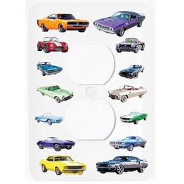 American Classic Muscle Car Light Switch Plate Covers and Outlet Covers Classic Race Car Room Decor (Outlet Cover)