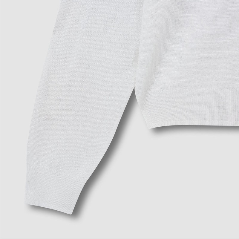 JAJU [JAJU] Women's Sheer Long Sleeve Cardigan_White