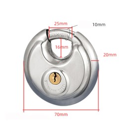 ieron Round Padlocks with 2 Keys, 70mm Heavy Duty Waterproof Round Disc Lock for Container Warehouse Gate Garage Shed Fence