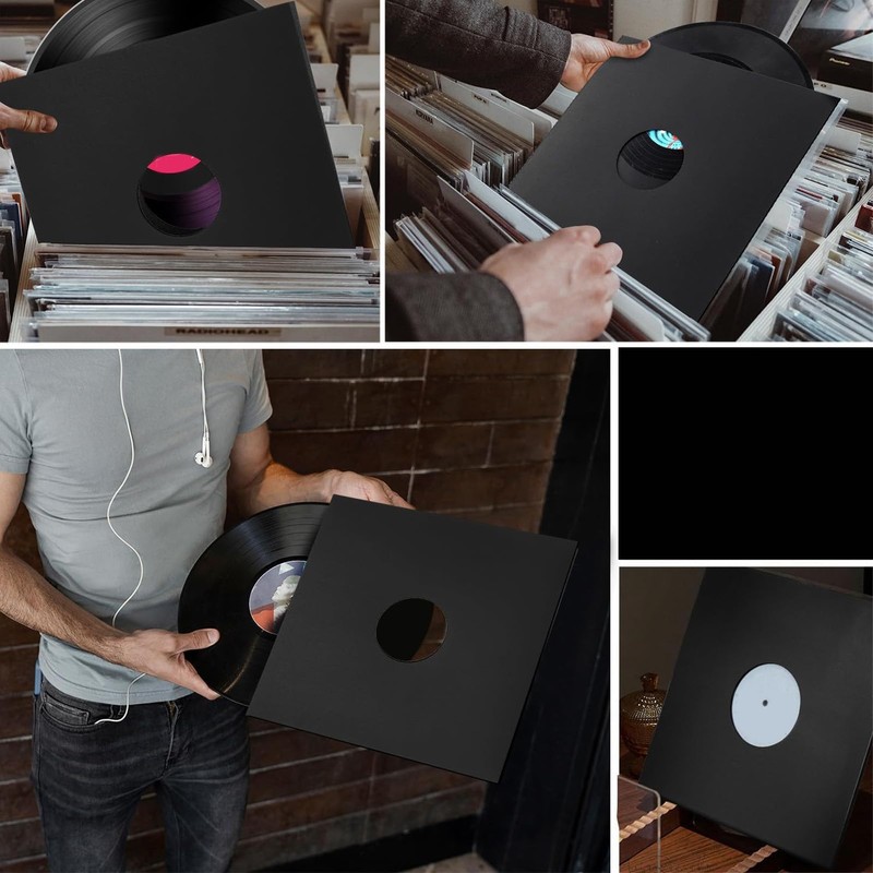 20 Fundas Interiores para Discos, 12 Pulgadas, 350 g/m², Cubiertas