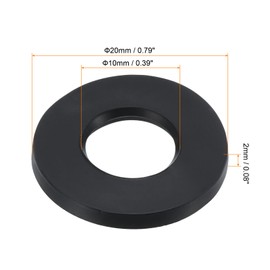 PATIKIL M10 Rubber Flat Washers Pack of 12 10 mm ID 20 mm AD Sealing Rings Washers Sealing Ring for Tap Pipe Water Hose Attachment Bolts Black