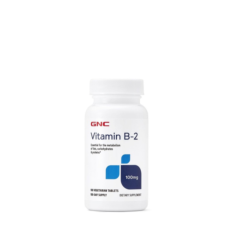 GNC Vitamin B2 100mg Supplement, Essential for Metabolism of Fats,