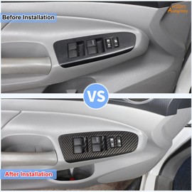 Aunginsy Car Door Window Glass Lift Button Panel Trim Cover Compatible with Toyota Tacoma 2011-2015 Front and Rear 4Pcs Doors Armrest Window Control Power Switch Decorative Frame Sticker Accessories