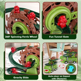 Dinosaur Toys for Boys Girls, Kids Toys for 3 Year Old Boys Toddler Dinosaur Truck with Roar Sound Lights Car Track 9 Dinosaur Figures Toys Birthday Easter Gifts for 3 4 5 Year Old Boys Girls Kids