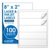 8" X 2" Matte White Water Bottle Labels - Not