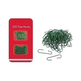 CRAZZYVALUE Tree Hooks Green Wire Christmas Ornaments Hangers Decorations Home Party Ball Bauble Outdoor Festive, Tree Baubles Hooks for Christmas, Living Room-200 Hooks