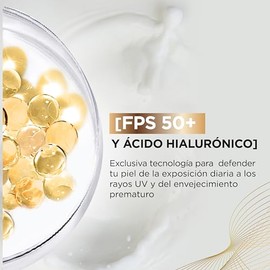 L'Oréal Paris Protector solar facial FPS50+ UV Defender Fluido Invisible Tono Medio, 40ml - Protección solar facial ultra ligero, -50% manchas y -30% arrugas debidas al sol, con Ácido Hialurónico