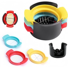 Heanvmyss Egg Cutter 3 in 1, Boiled Eggs Egg Cutting Tool, Stainless Steel Egg Divider Cutting Wires, Potato Cutter, Egg Divider Columns for Eggs, Kiwi, Strawberries, Soft Foods