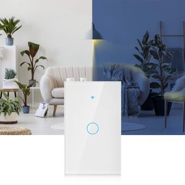 WiFi Interruptor de Pantalla Táctil, Interruptor Remoto con Teclas Táctiles Altamente Sensibles, Adecuado para Google, AC de 1 Vías (Blanco)