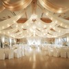 Ivory Ceiling Drapes with Lights String for Weddings, 6 Panels