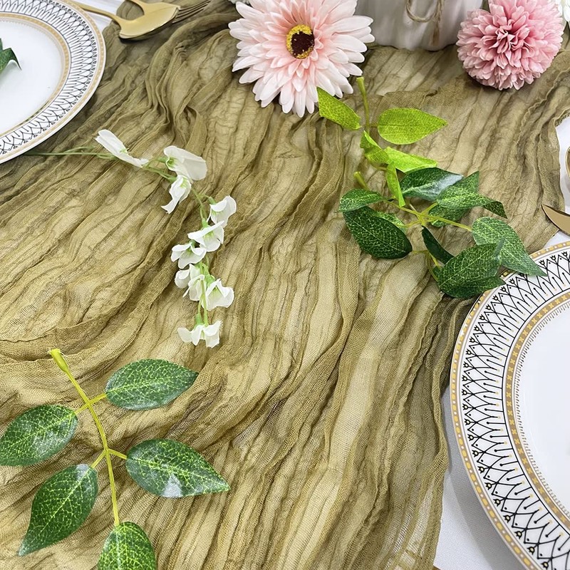 Cheesecloth Gauze Table Runner,Gauze Event Centerpiece Runner,Bridal Shower Runner,Rustic Wedding