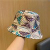 RARITYUS Women Bucket Hat Reversible Double-Side-Wear Geometric Glitter Sequins Sun