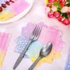JarThenaAMCS 100Pcs Pastel Paper Napkin Silver Foil Dots Scalloped Cocktail