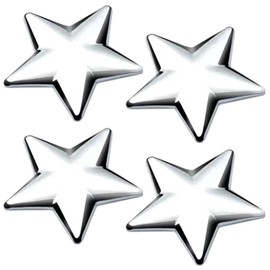 HAMILO Star 3D Car Motorcycle Dress Up Emblem Sticker Set of 4