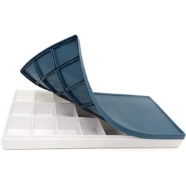 24 Paint Palette Plastic Paint Holder Watercolor Acrylic Paint Storage Travel Palette Tray with Rubber Lid for Artists Students Kids