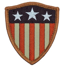 Captain America Shield Stars & Stripes USA Flag Embroidered Patch - 2.5 X 3 Hook Fastener Backing P196