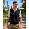 Akwa Men’s V-Neck Golf Vest Lightweight Waterproof Pullover Sweater Wind-Resistant