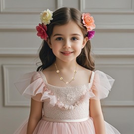 JINYRSOC Flower Proposal Necklace,14K Gold Plated Necklace On Wedding Day, Thank You for Being Our Flower Grl Jewelry Bridal Shower Party Gifts Proposal from Bride