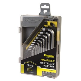 Wheeler Engineering 45-Piece SAE/Metric Hex and Torx Key Set with Storage Case for Gunsmithing and Firearm Maintenance