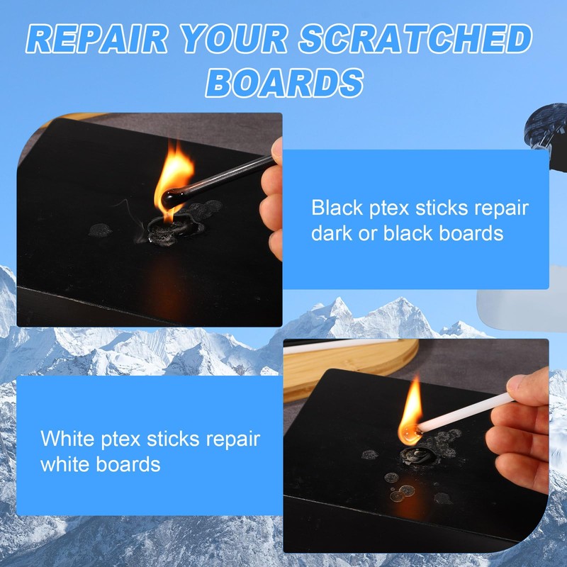 lasuroa 12pz Kit Riparazione Snowboard Sci, 6mm Ptex Riparazione Sci