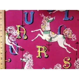 Dear Stella Carousel fabric - 154 Plum 100% cotton fabric by the yard