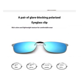 ZukqrymluvIQ Polarised clip-on sunglasses attachment, anti-glare UV400 glasses for car trips, travel and outdoor sports, black