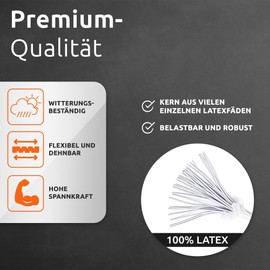ECENCE 25x Rubber loops Expander slings Tent rubbers Tensioners Tarpaulin rubbers Tarpaulin tensioner with plastic ball White 81010107