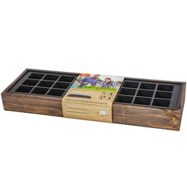 Siena Garden Growing Wood Box with 27 Pot Plate 50 x 16 x 6 cm