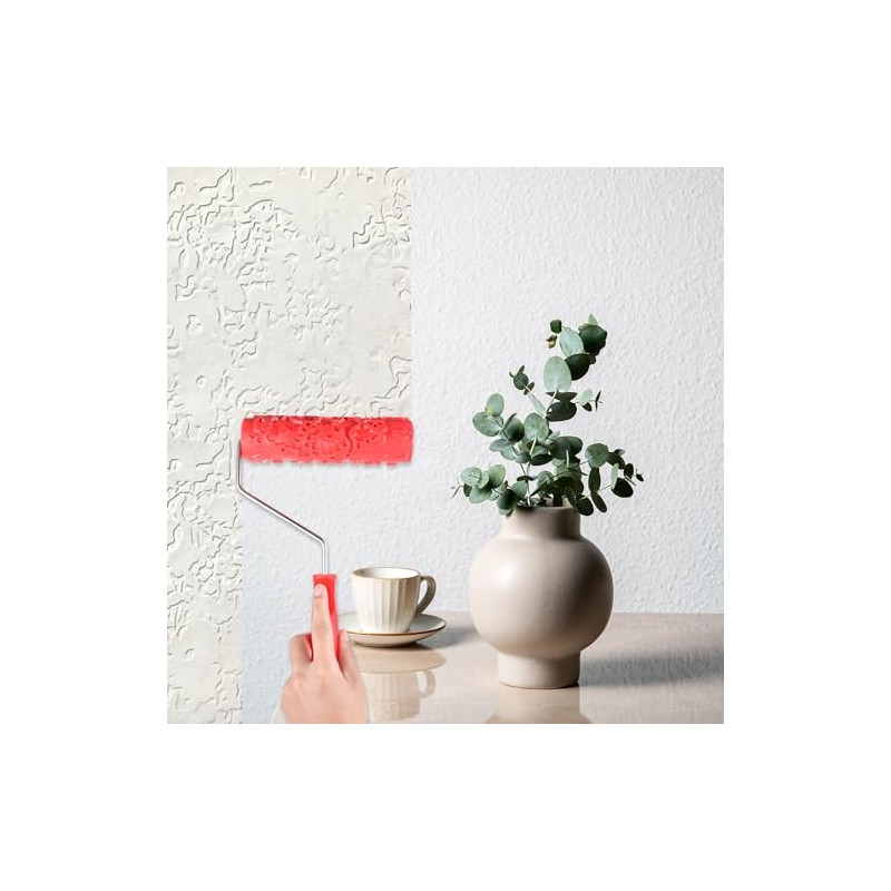 2pcs 7'' Texture Roller Sleeve Wall Texture Stencil Brush Pattern