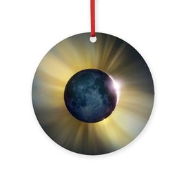 CafePress Total Solar Eclipse Round 4" MDF Holiday Ornament